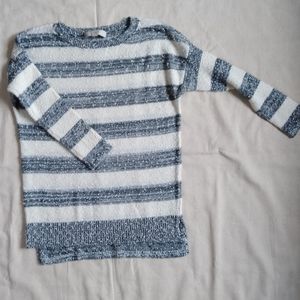 Loft Grey and White Sweater Striped Like New